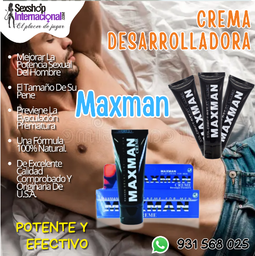 LLEVATE PACK MAXMAN: CREMA AGRANDADORA  SPRAY RETARDANTES SEXSHOP 931568025