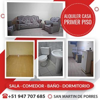 1 m² – ALQUILER DE CASA - PRIMER PISO - LIMA - PERU