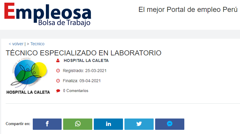 TÉCNICO ESPECIALIZADO EN LABORATORIO