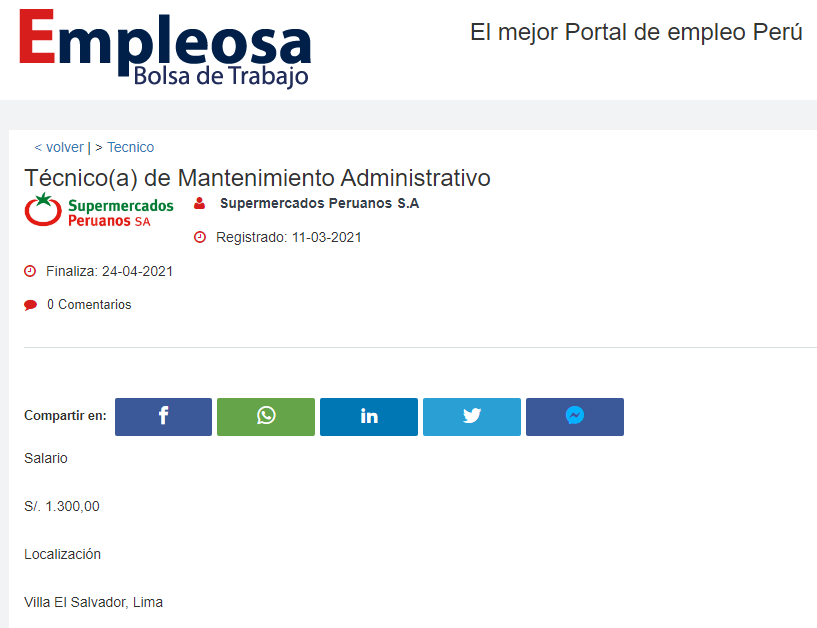 Técnico(a) de Mantenimiento Administrativo