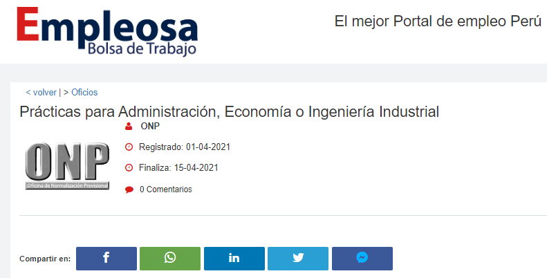 Prácticas para Administración, Economía o Ingeniería Industrial