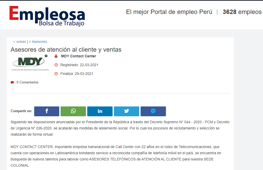 Asesores de atención al cliente y ventas