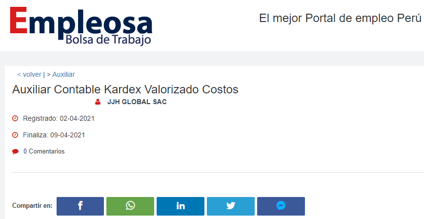 Auxiliar Contable Kardex Valorizado Costos