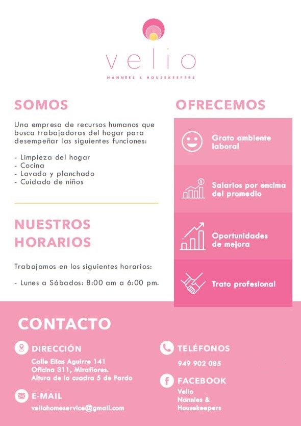 Trabajadora del hogar todo servicio cama dentro