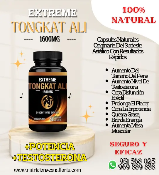 TONGKAT ALI TESTOSTERONA POTENCIA DESARROLLO GARANTIZADO 931568025