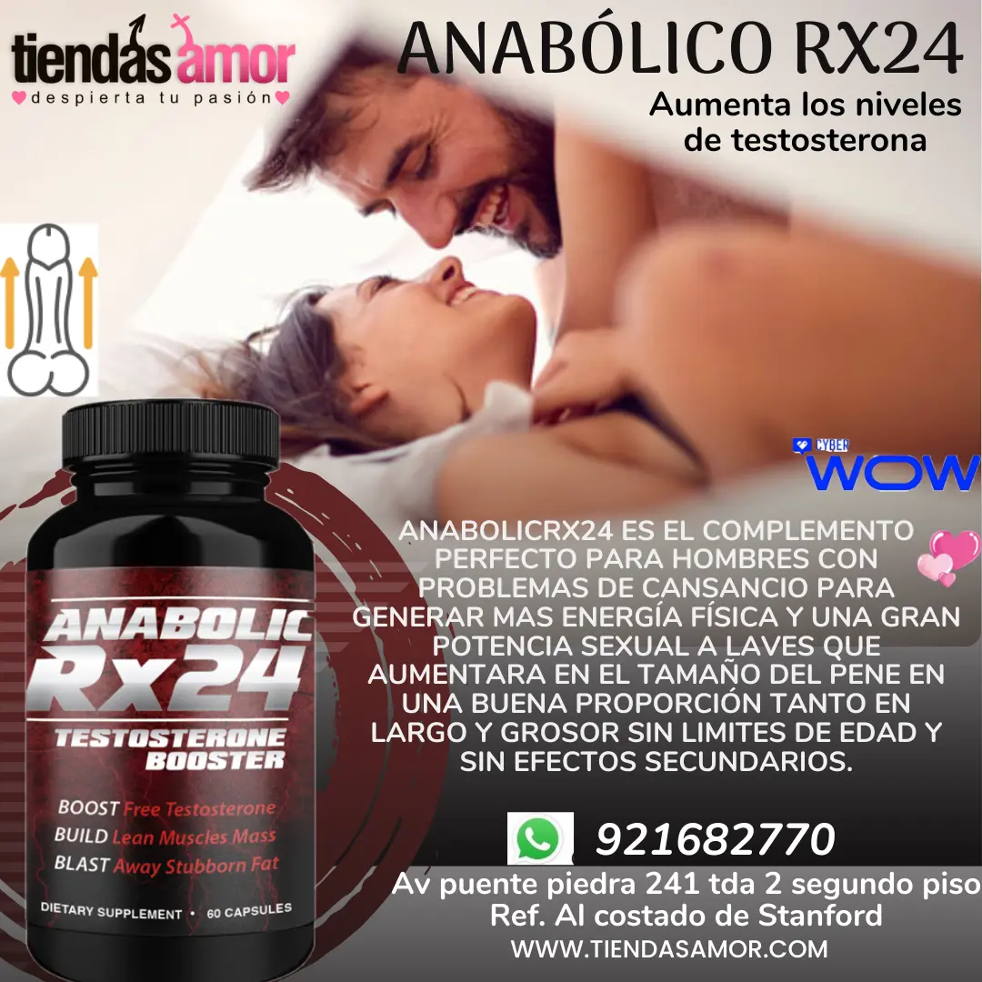 Anabólico Rx24 Aumenta los niveles de testosterona INGREDIENTES NATURALES DE ALTA CALIDAD