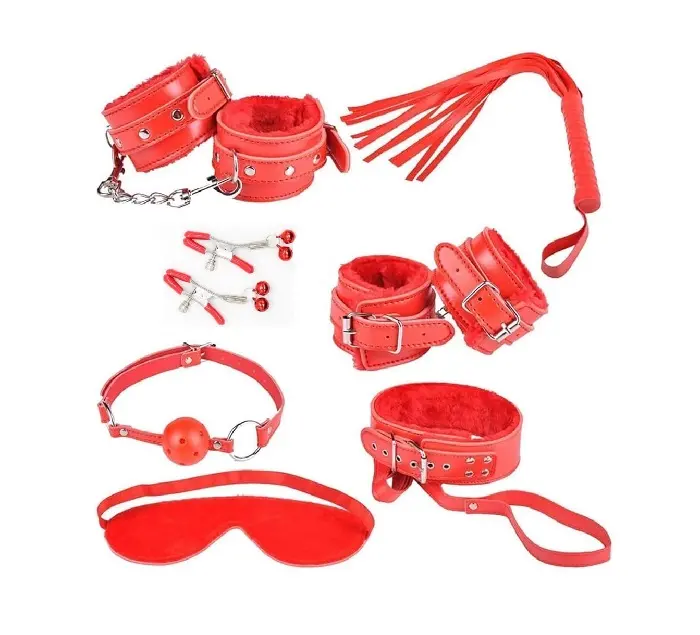 Fetish y BondageKit fetish bondage 7 piezas rojo