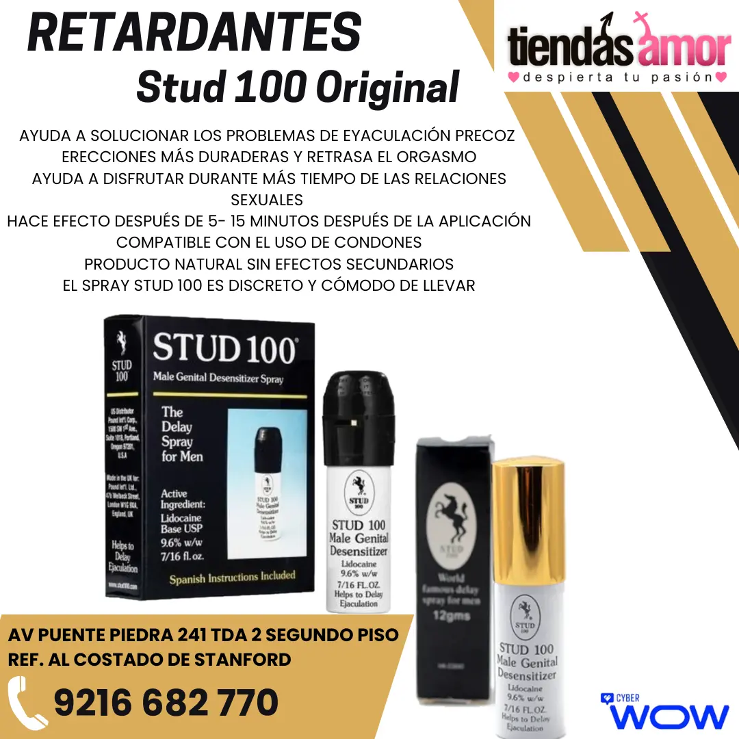Stud 100 Original El spray Stud 100 es discreto y cómodo de llevar