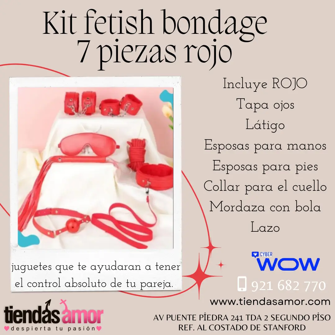 Kit fetish bondage Tapa ojos Látigo Esposas para manos Esposas para pies Collar para el cuello Mordaza con bola Lazo