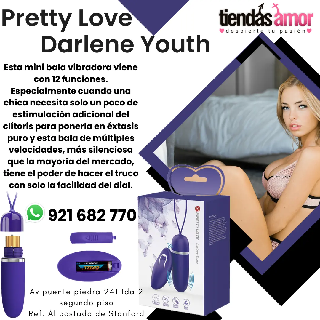 Pretty Love Darlene Youth Esta mini bala vibradora viene con 12 funciones.