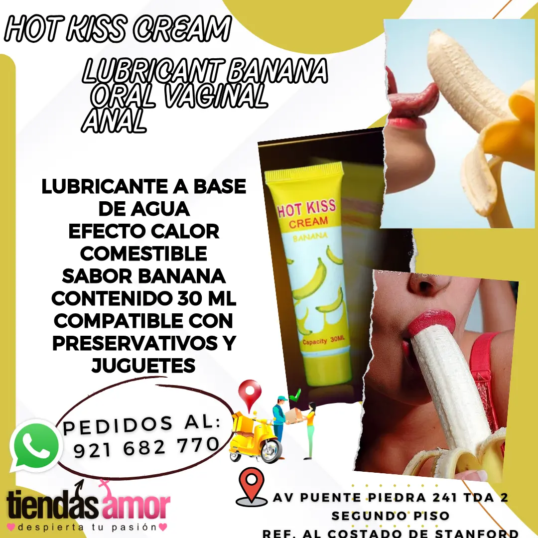 Hot Kiss Banana sabor plátano Hot Kiss para sexo oral 30 ml