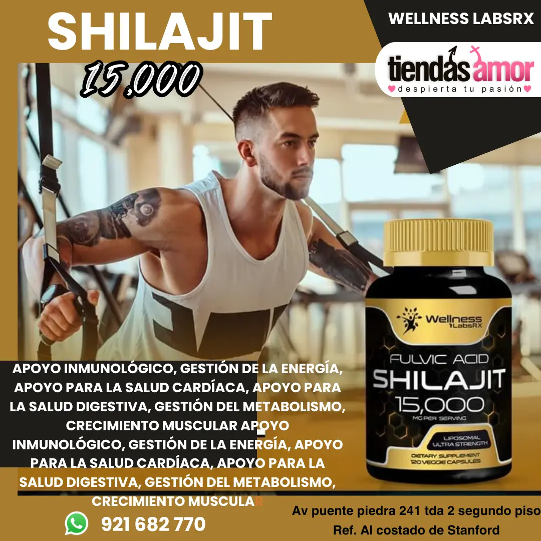 Shilajit Fulvic Ácid 15000 Mg De 120 Cápsulas Wellness Labs