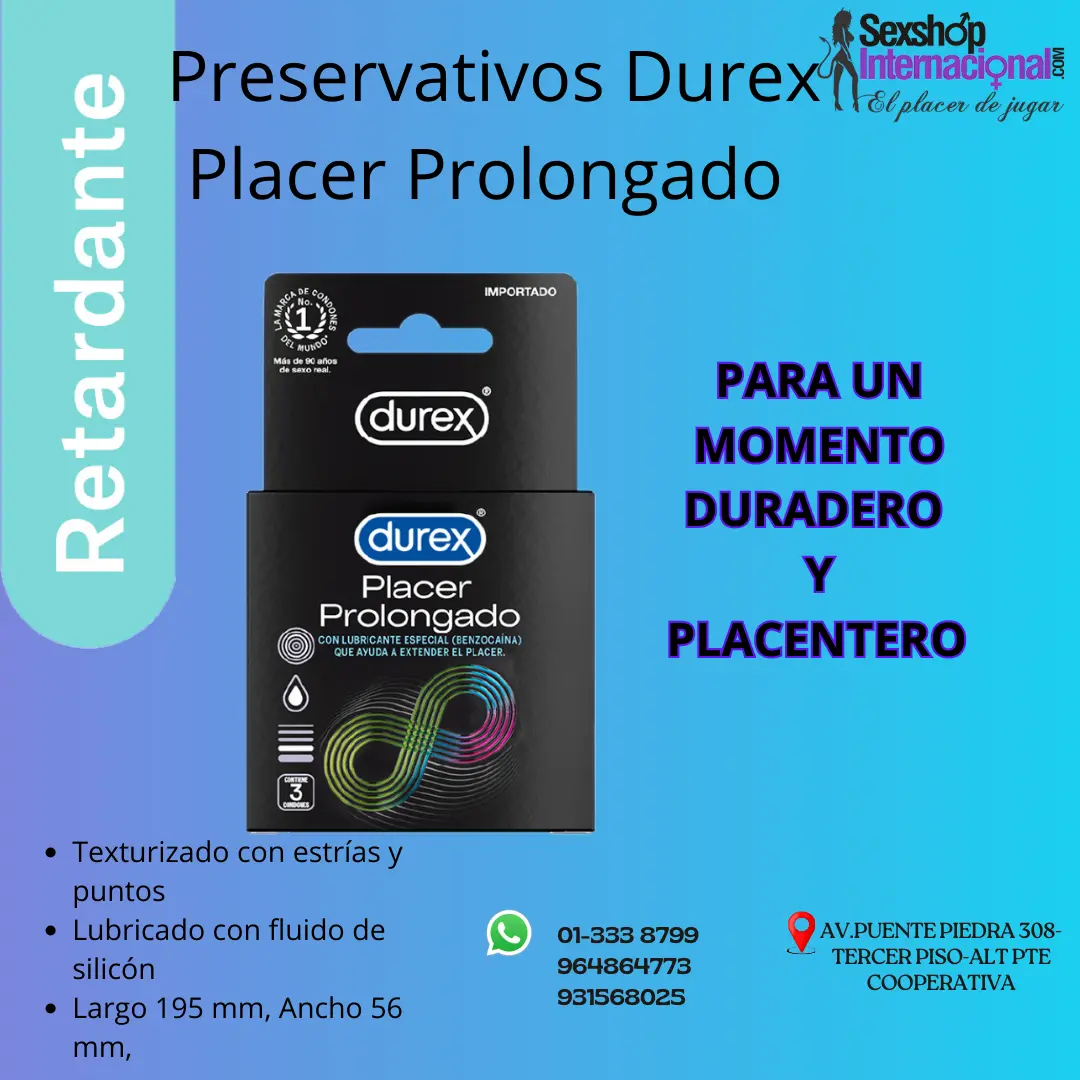 Preservativos Durex Placer Prolongado Caja 3 UN