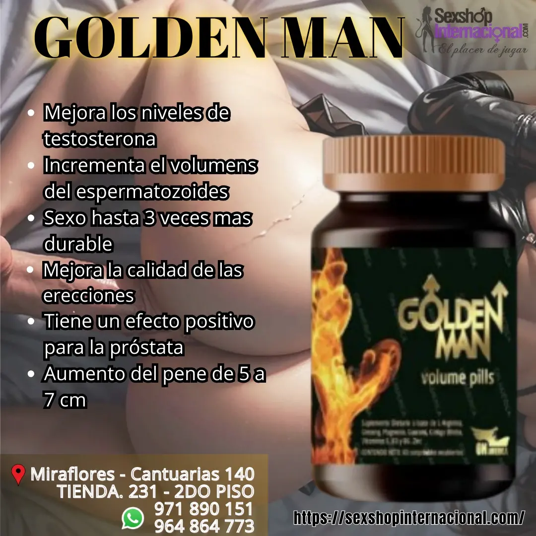 Golden Man Solo crecimiento natural EL TAMAÑO SI IMPORTA - SEXSHOP MIRAFLORES