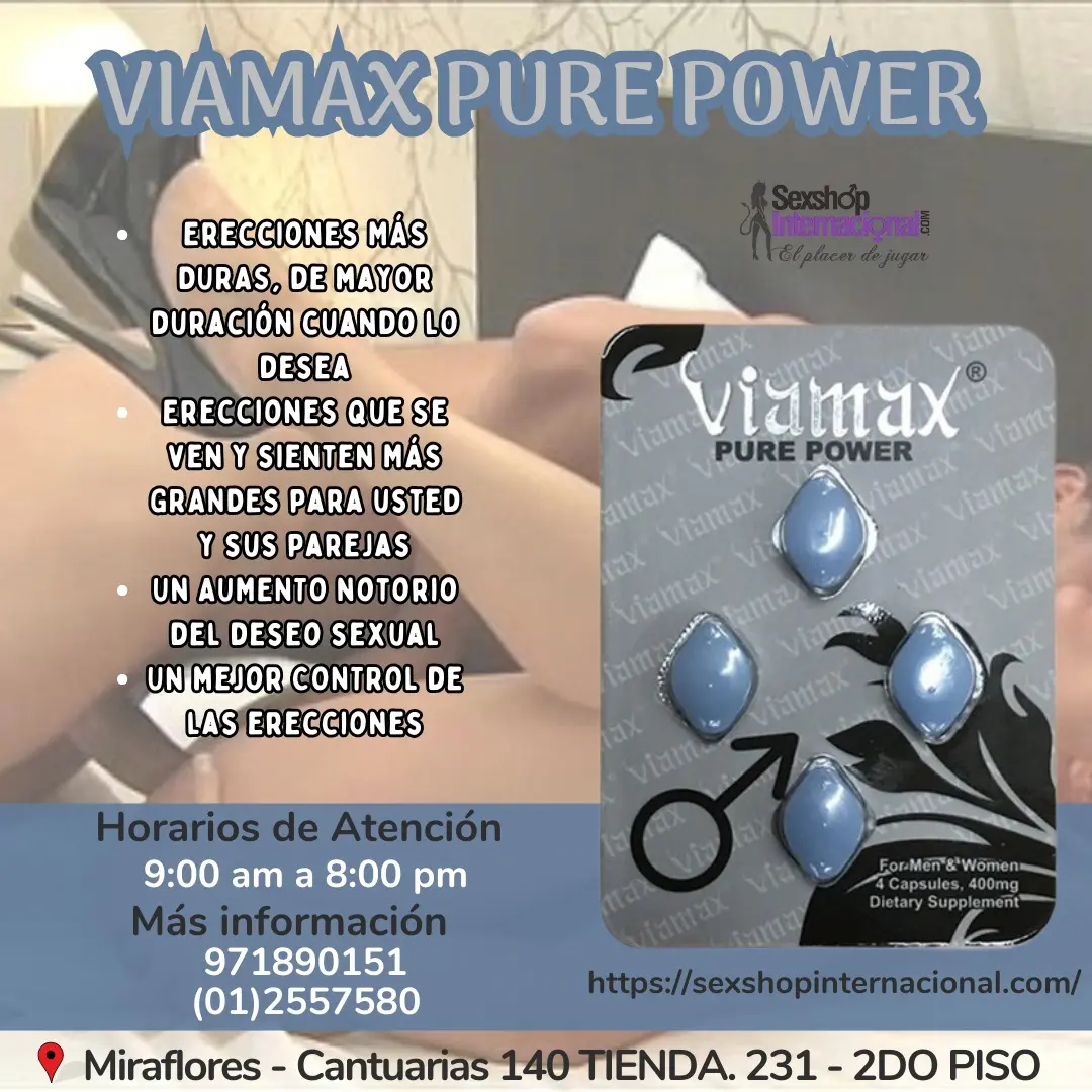 POTENCIADOR NATURAL Viamax Pure Power HASTA 48 horas - SEXSHOP MIRAFLORES