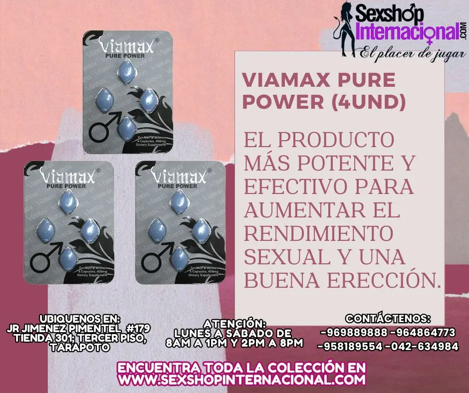 4 UNIDADES DE PURO PLACER Y DURACION CON VIAMAX PURE POWER