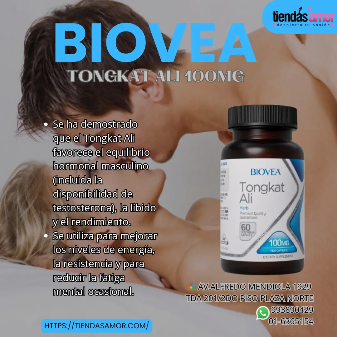 BIOVEA TONGKAT ALI INCREMENTA LA TESTOSTERONA GRAN POTENCIADOR - TIENDAS AMOR 