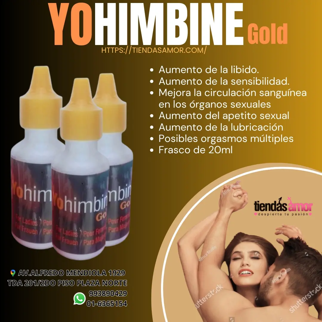 Yohimbina Gold Excitante MEJORA EL RENDIMIENTO EN MUJERES FRIAS - TIENDAS AMOR 