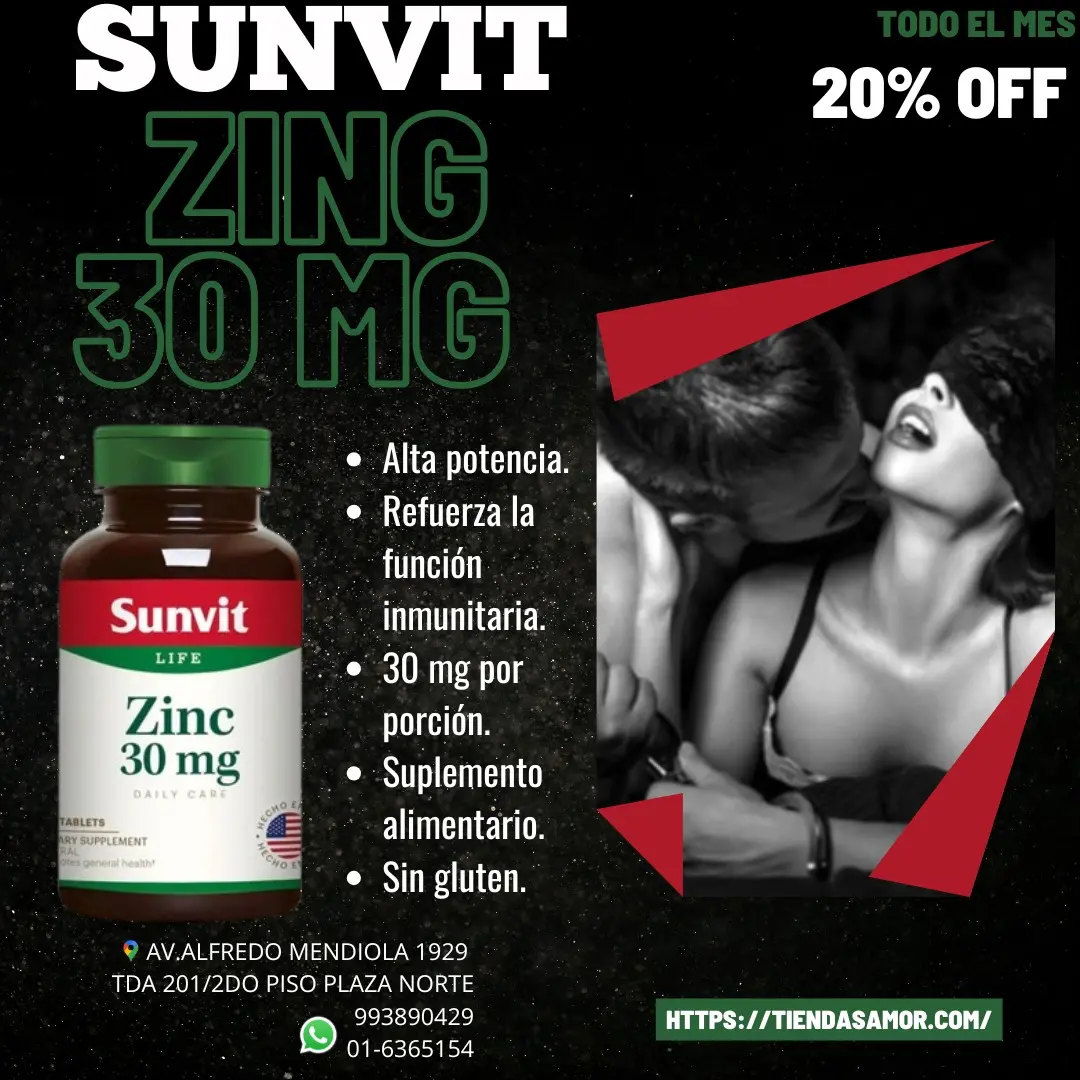ZING 30MG MEJORA LA POTENCIA FISICA Y SEXUAL SUPLEMENTO NATURAL - TIENDAS AMOR 
