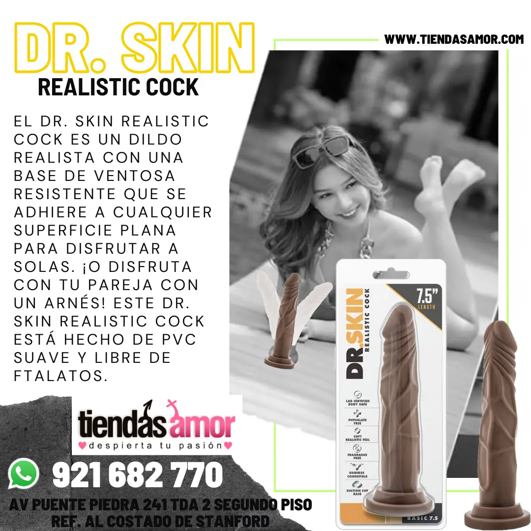 Dr. Skin - Consolador realista para pene de 7.5 juguete sexual para mujeres juguete sexual para adultos