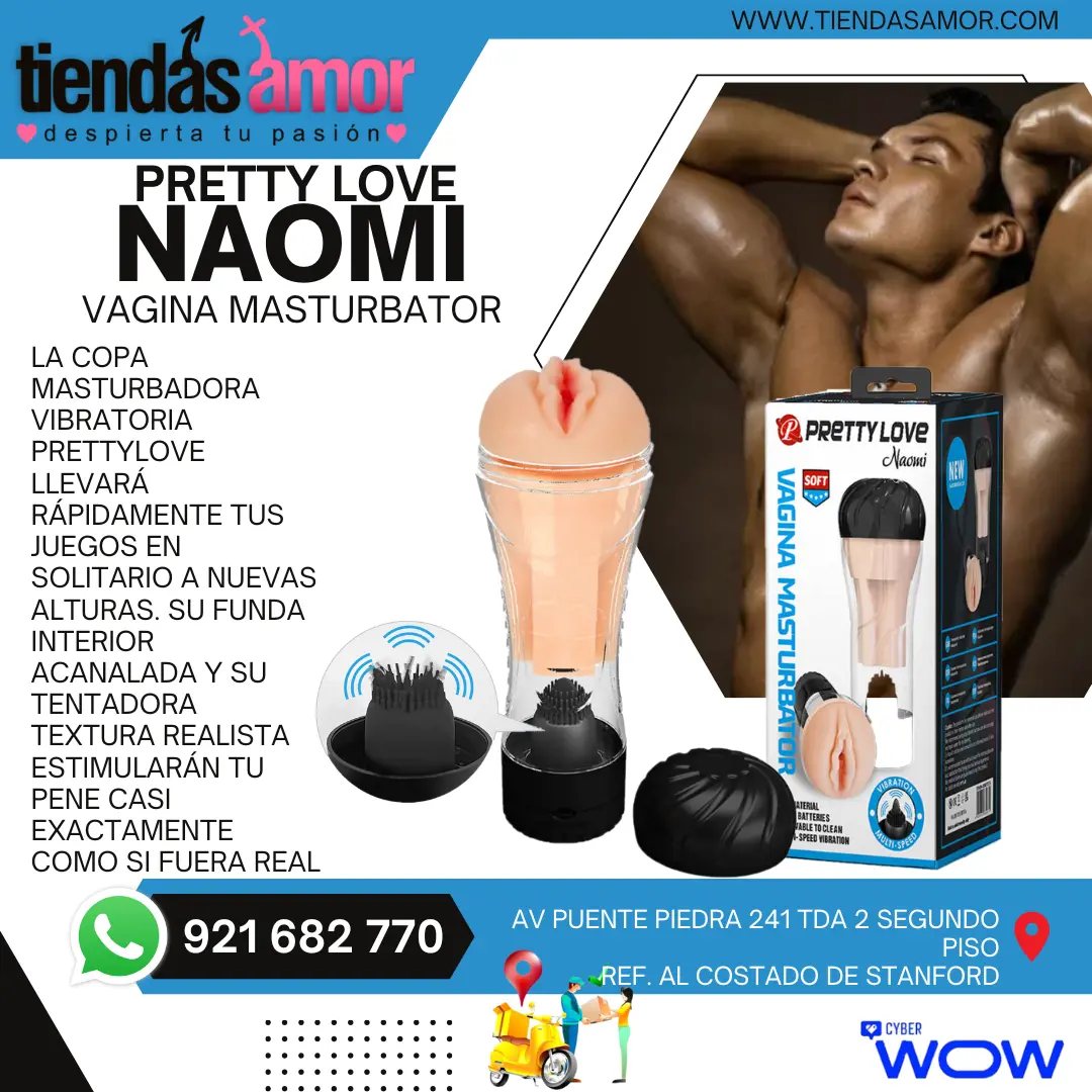 Vibrador Masturbador Naomi Textura Realista Ultra Suave Hombre PRETTY LOVE