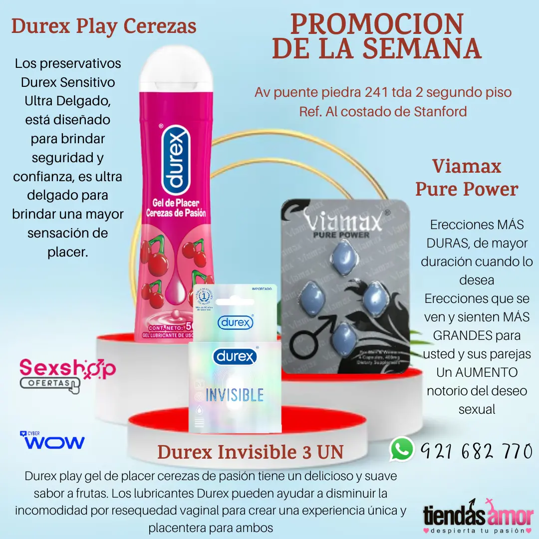 Gel Durex Play Cerezas 50ml Durex Invisible Caja 3 Unidades Viamax Pure Power