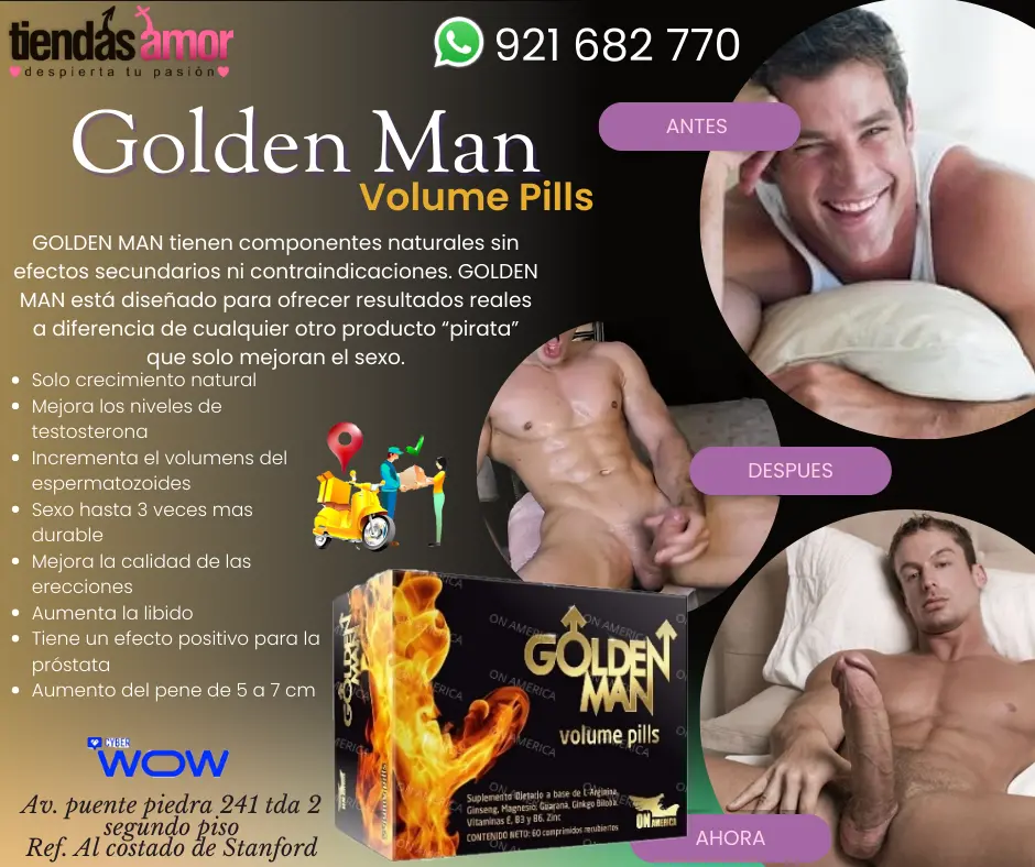 GOLDEN MAN tienen componentes naturales sin efectos Aumento del pene de 5 a 7 cm