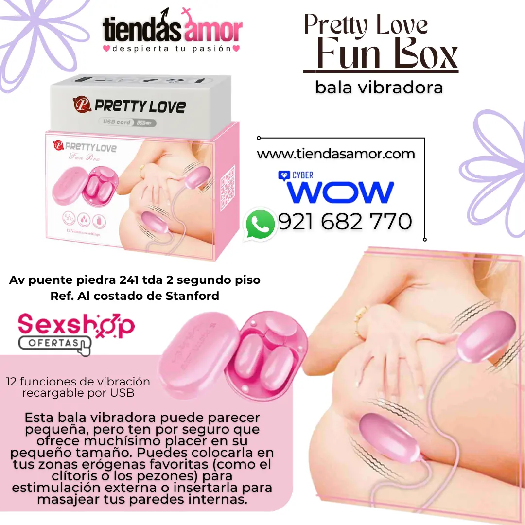 Pretty Love Fun Box bala vibradora 12 funciones de vibración recargable por USB