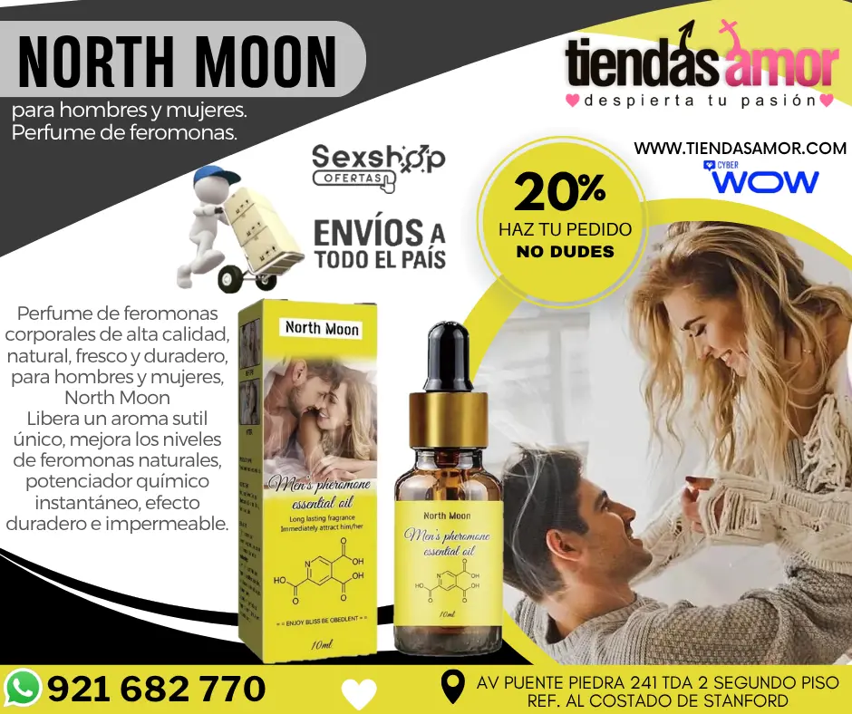Perfume North Moon de alta calidad natural fresco y duradero con feromonas para hombres y mujeres. Aceite esencial corporal.