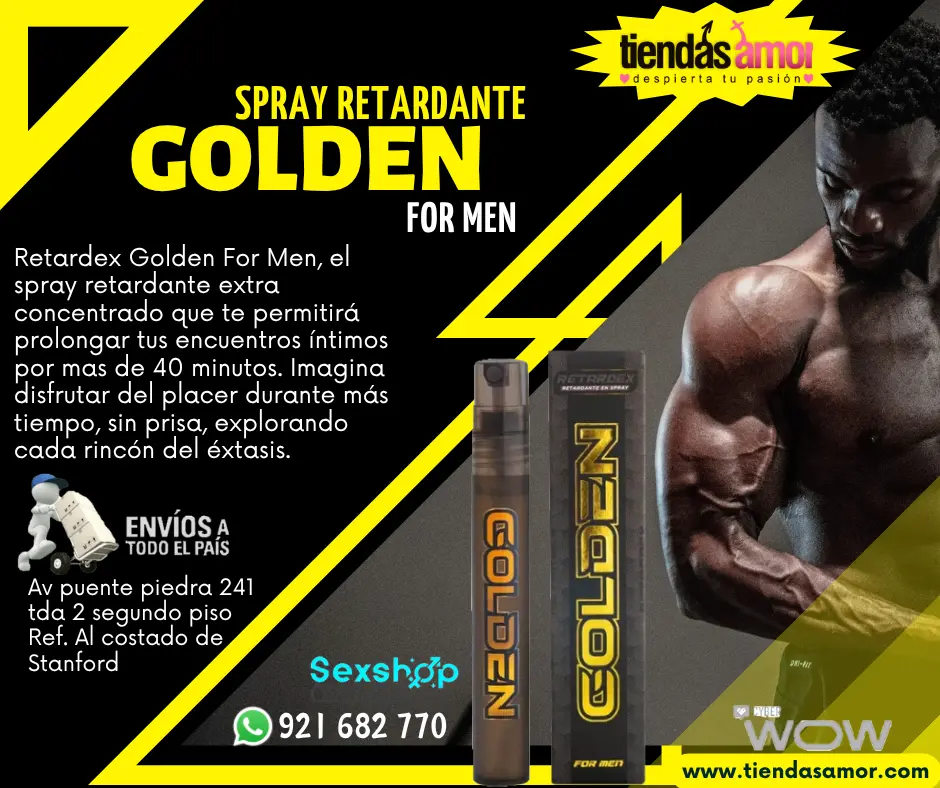  Golden For Men Retardante Prolongador íntimos por mas de 40 minutos. Imagina disfrutar del placer durante más tiempo