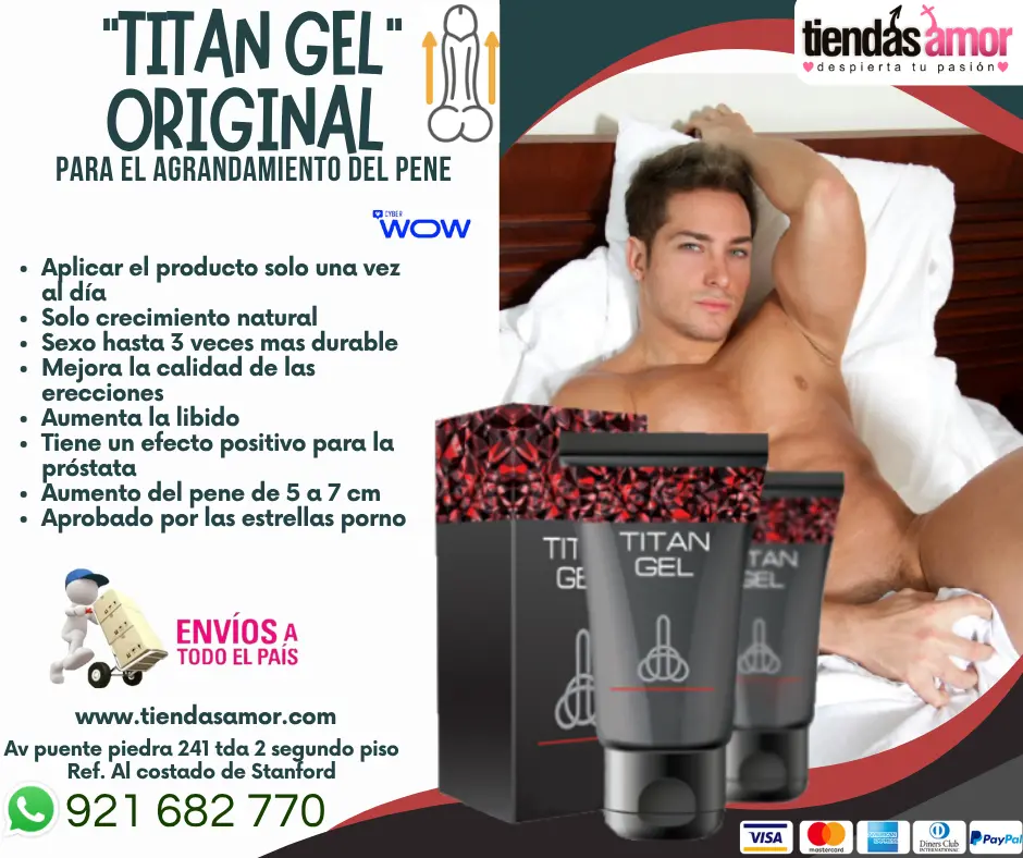 Titan Gel original para el agrandamiento del pene Aumenta la libido Mejora la calidad de las erecciones