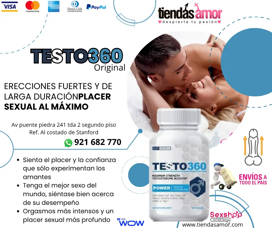 Testo360 Original ERECCIONES FUERTES Y DE LARGA DURACIÓN PLACER SEXUAL AL MÁXIMO