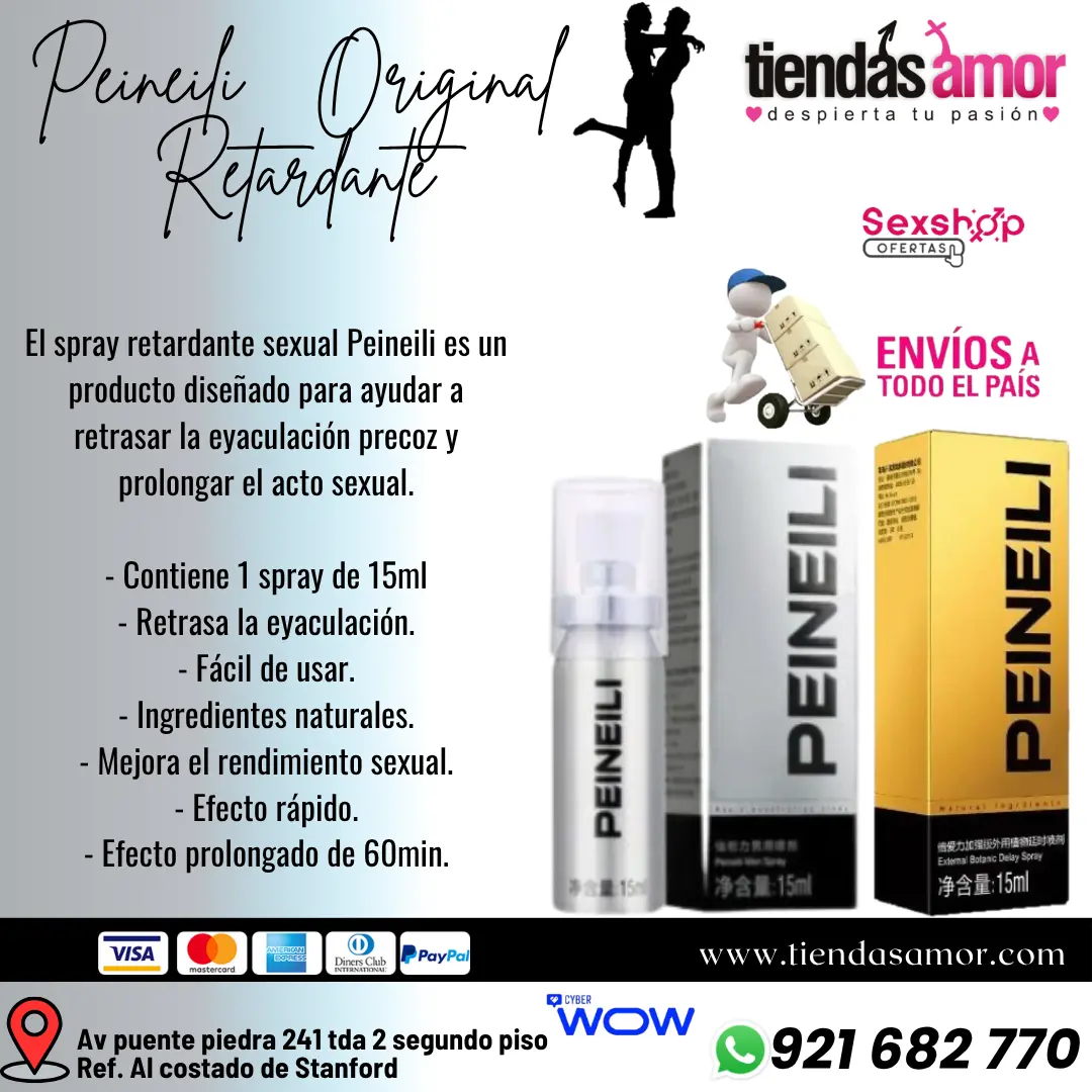 Retardante Sexual Masculino En Spray Peineili 15ml Retrasa la eyaculación precoz