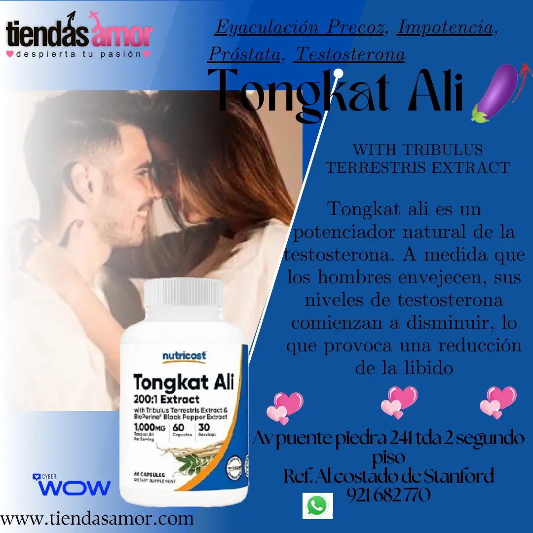  Tongkat Ali With Tribulus Terrestris Extract Tongkat ali es un potenciador natural de la testosterona. 