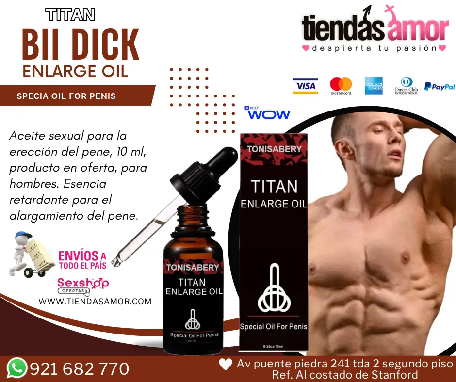 Titan Gel Titan Enlarge Oil 30ml Aceite de masaje herbario para hombre -aceite nutritivo para el sexo XXL