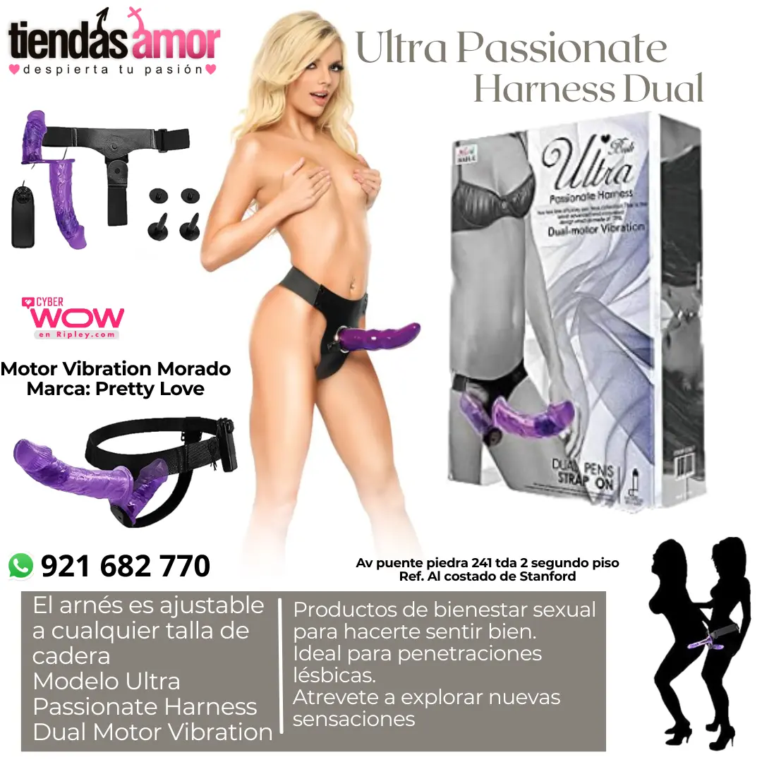 Ultra Passionate Harness - Dual Motor Vibration Flesh