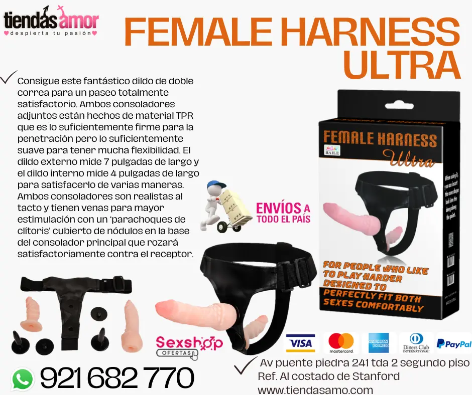 FEMALE HARNESS ULTRA Consigue este fantástico dildo de doble correa Ambos consoladores