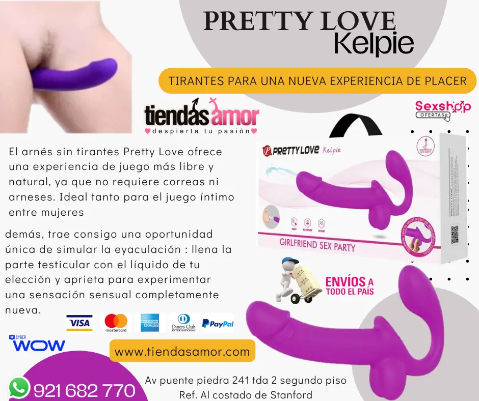 PRETTY LOVE strap-on sin tirantes para una nueva experiencia de placer Ideal tanto para el juego íntimo entre mujeres