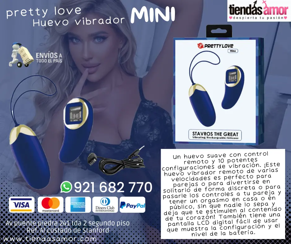 Huevo vibrador Mina 10 Funciones de vibración 9 Niveles de velocidad Control remoto inalámbrico