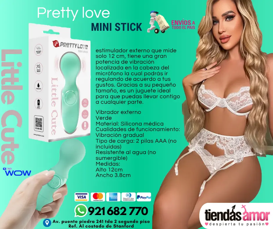 Pretty Love MINI STICK Little Cute es un estimulador externo que mide solo 12 cm