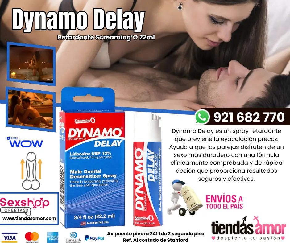 Dynamo Delay Spray for Men Ideal para la noche de pasión. Te quedarás con las ganas 