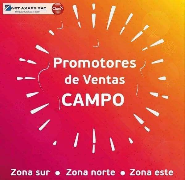 Se necesitan PROMOTORES DE VENTAS PART TIME para CLARO.