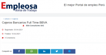 Cajeros Bancarios Full Time BBVA