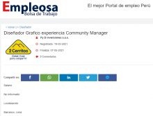 Diseñador Grafico experiencia Community Manager