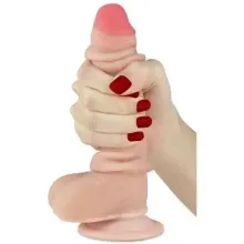 LOVETOY DILDO SLIDING 7 NATURAL con material realista de doble capa este dildo