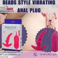 Plug anal vibrador estilo perlas