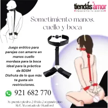 Sometimiento Juego erótico para parejas con amarre en manos cuello mordaza para la boca