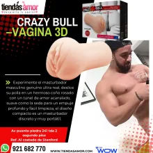 REALISTIC CRAZY BULL VAGINA 3D SKIN-LIKE TEXTURE Experimente el masturbador masculino