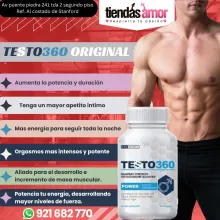 Testo 360 Original Mejora el rendimiento fisico Incrementa el deseo y apetito sexual Combate la disfuncion erectil
