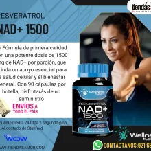 Suplemento de NAD 1500 mg suplemento liposomal de NAD con resveratrol suplemento potenciador de NAD Plus apoya la salud celular la resistencia y el envejecimiento